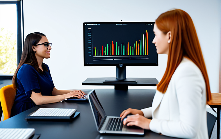 A diverse group of professional adults, fully clothed in modest business casual attire, engaged in a collaborative programming session. One person points to a line of code on a large monitor, while others thoughtfully observe or type on laptops. The scene is a modern, brightly lit tech classroom or collaborative workspace with sleek tables and ergonomic chairs. The background is clean and slightly blurred to maintain focus on the subjects. Professional studio lighting, clear, sharp focus, vibrant yet natural colors. Perfect anatomy, correct proportions, well-formed hands, proper finger count, natural body proportions, natural pose, professional photography, high quality, 8k, ultra-detailed, safe for work, appropriate content, fully clothed, professional dress.