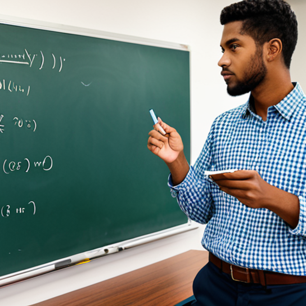 **
A friendly and professional coding instructor, fully clothed in a modest button-down shirt and slacks, standing in front of a whiteboard covered in code examples. The background is a bright, modern classroom with students attentively taking notes. Safe for work, appropriate content, professional, perfect anatomy, correct proportions, natural pose, well-formed hands, proper finger count, natural body proportions.
**