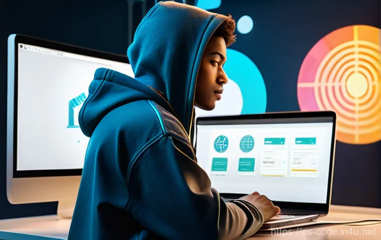 코딩교육지도사와 실습 기반 교육 사례 - **Prompt:** A vibrant, dynamic illustration of a young, diverse software developer (wearing a clean,...