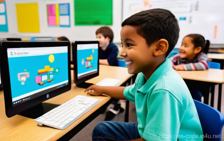 코딩교육지도사 업무 사례 공유 - Image Prompt 1: The Spark of Discovery in Early Coding**