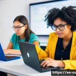 코딩교육지도사 필수 역량 체크리스트 - **Prompt:** A diverse group of students, ranging from young adults to mid-career professionals, are ...