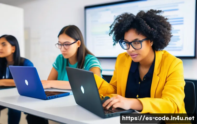 코딩교육지도사 필수 역량 체크리스트 - **Prompt:** A diverse group of students, ranging from young adults to mid-career professionals, are ...